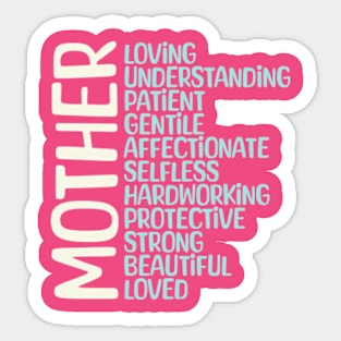 MOTHER Meaning Shirt I Love Mom Mothers Day Sticker